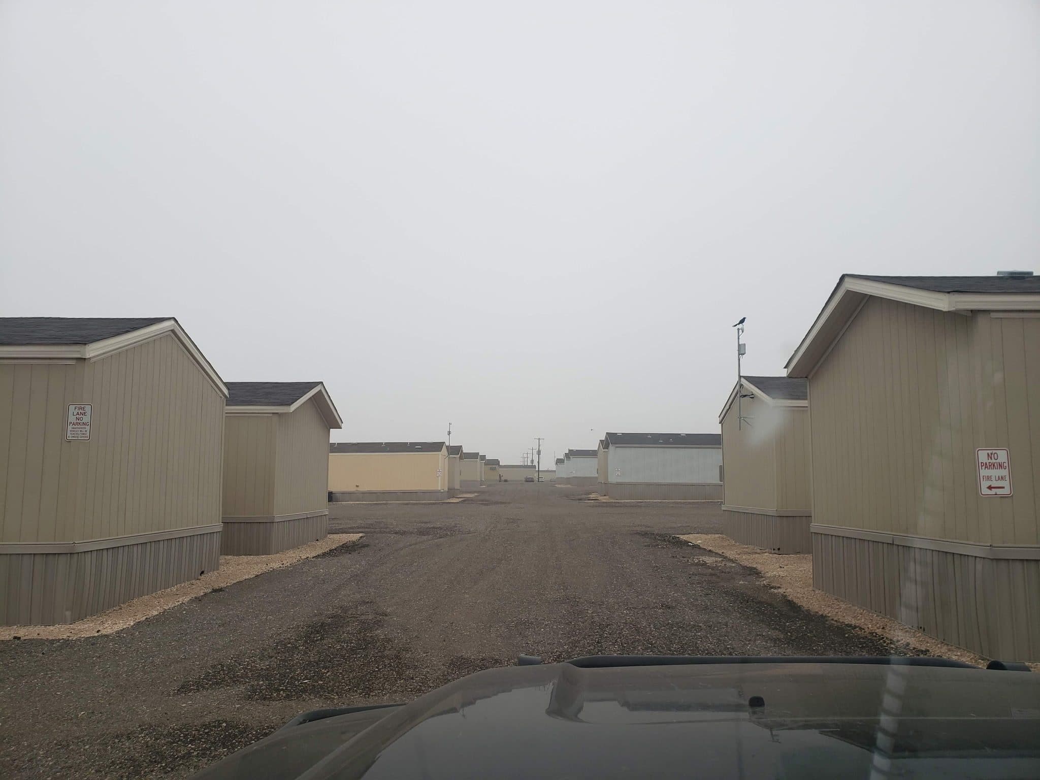 Graded subdivision site with homes under construction
