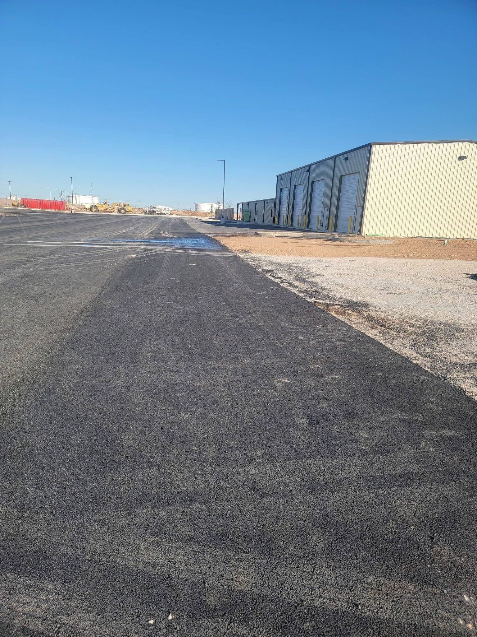 Graded and compacted commercial building pad site ready for construction